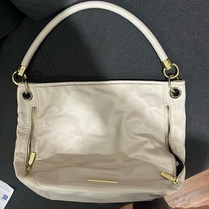 Crea/white faux leather Anne Klein shoulder bag